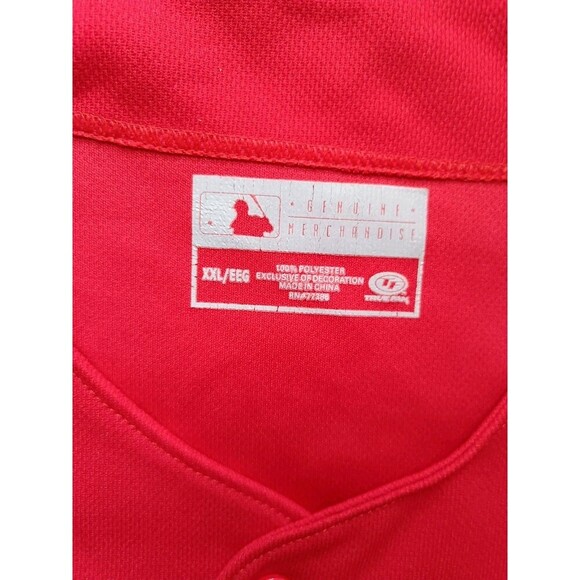 Philadelphia Phillies Baseball Jersey Men's 2XL Red Short Sleeve - Picture 3 of 8